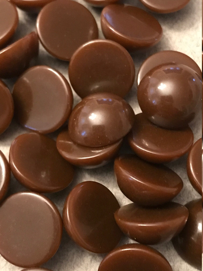 Vintage Dark Brown Bakelite Cabochon 15mm Diameter | 5 Pieces