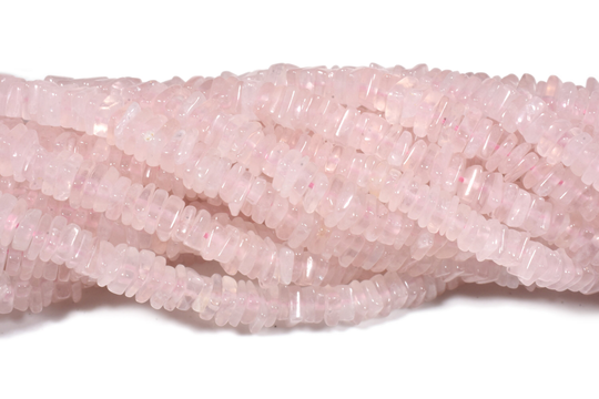 Natural Rose Quartz Square Heishi Beads | 4-4.5mm 67 Cts 16 Inches Strand Aaa+ Quality Necklace L