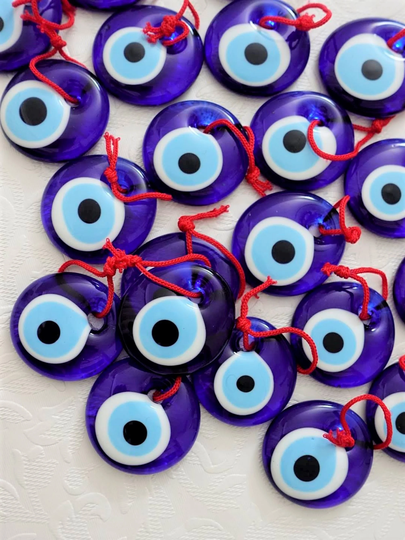 100 Pcs Evil Eye Beads With Red Rope, Wedding Favors, Greek, Lucky, Charms, Evil Eye, Favors, Bulk, Guests, Evil For, Babptism, Babyshower, Bridal