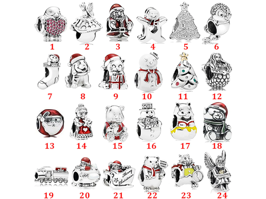 Pandora Ale S925 Silver Charm, Pandora Christmas Snowman Charm Collection, Santa Claus Charms For Bracelet