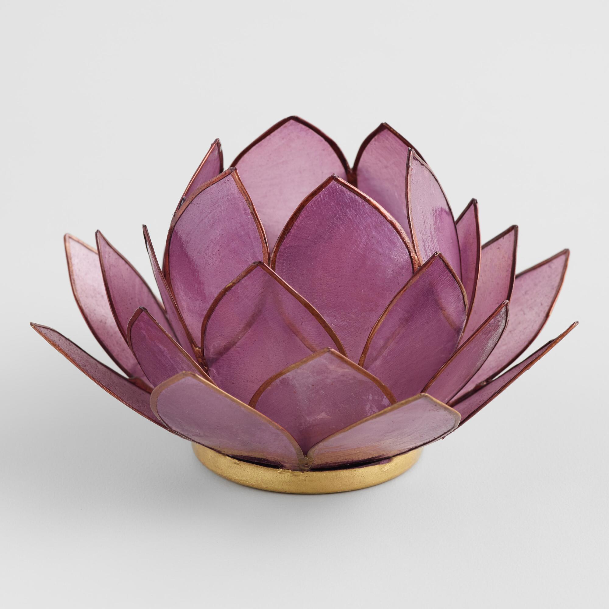 Purple Capiz Lotus Tealight Candle Holder by World Market