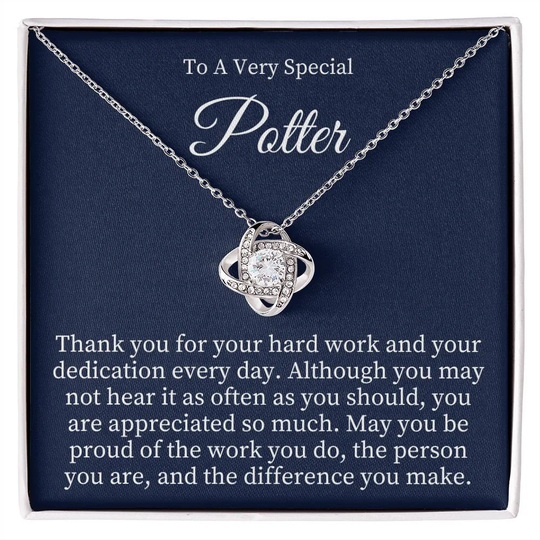 Potter Gift, Gift For Women, Necklace, Gifts, Christmas Love Knot