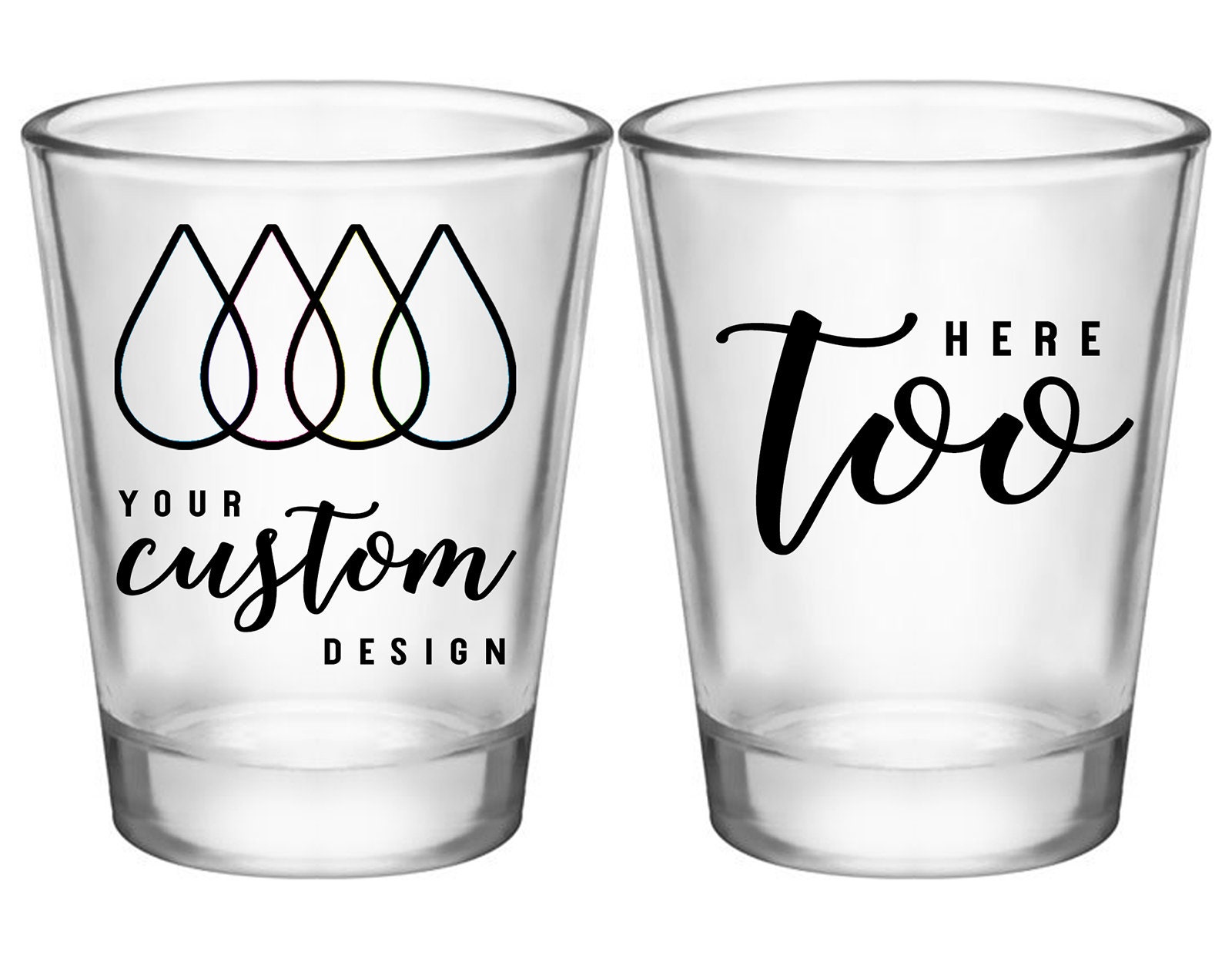 Custom Two Side Print 1.75Oz Personalized Shot Glasses Promotional Item Party Favors Restaurant Barware Bar Drinkware | Your Design Or Logo