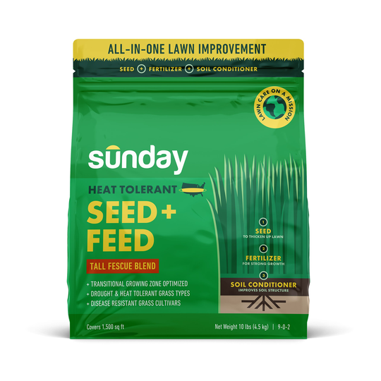 Sunday Heat Tolerant Seed + Feed 10 lbs. Natural Mixture/Blend Grass Seed | FF2028
