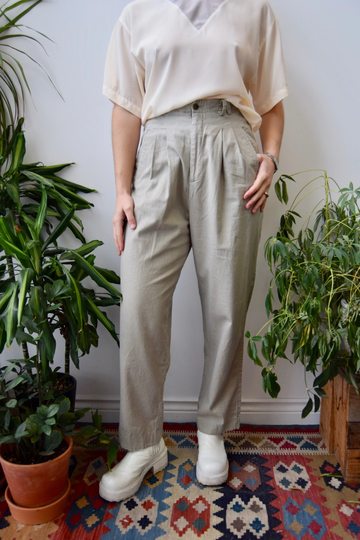 Vintage Linen Blend Trousers