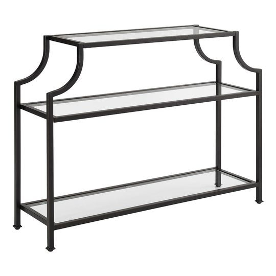 Bronze Metal and Glass Milayan Console Table: Metallic by World Market