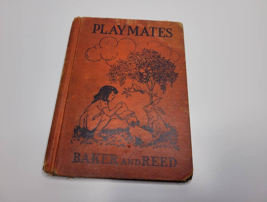 Playmates By Baker & Reed, Vintage Illustrated Reader, Old 1930S Schoolbook, Gift For Kids, Learn To Read, Pre-Primer Book, Bobbs-Merrill