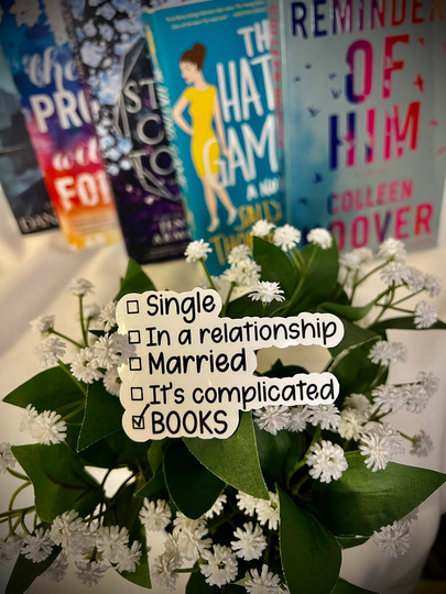 In A Relationship With Books Sticker