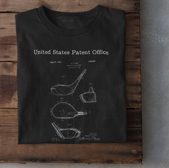 Golf Club Design Patent Men's Tri-Blend Crew Tee