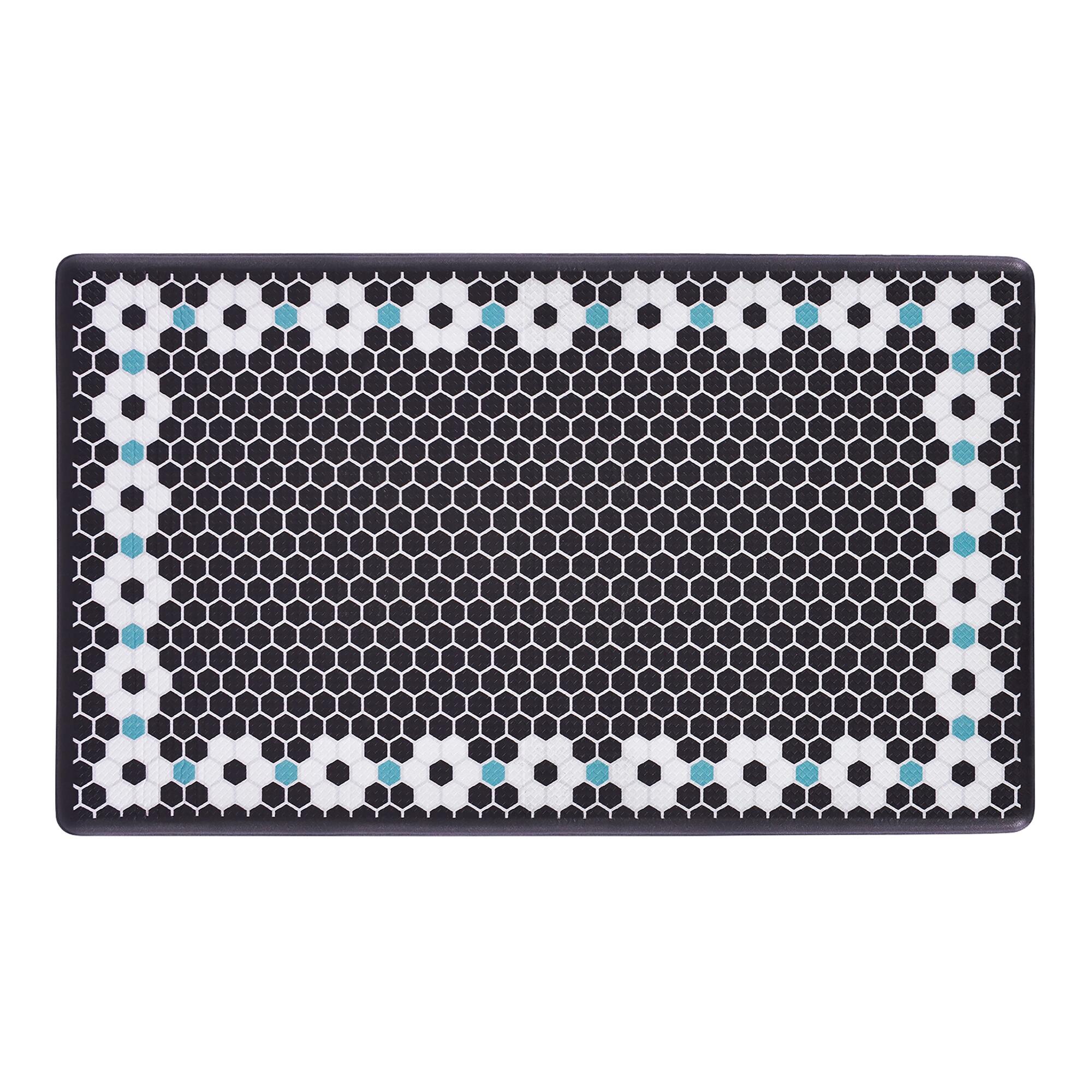 Dash Wellness Mat Flower Tile Nonslip Floor Mat: Multi - Plastic by World Market