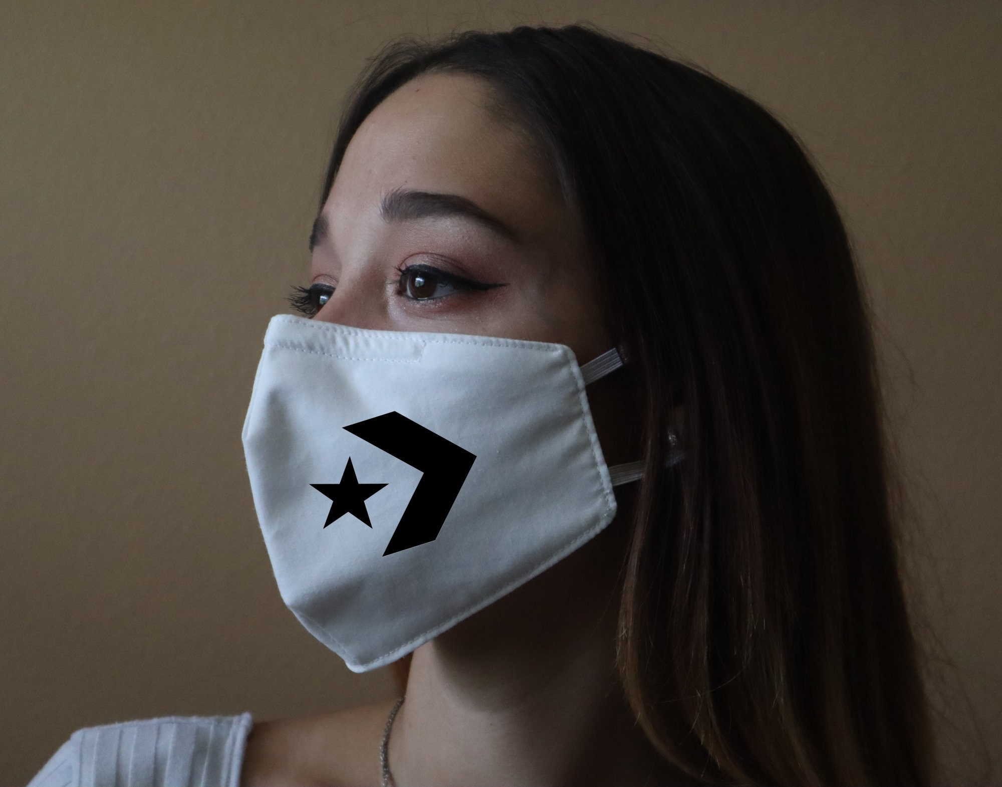 Handmade Cotton Blend Customizable Face Masks With Adjustable Ear-Loops - Converse Adult Medium 9 X 5.5"