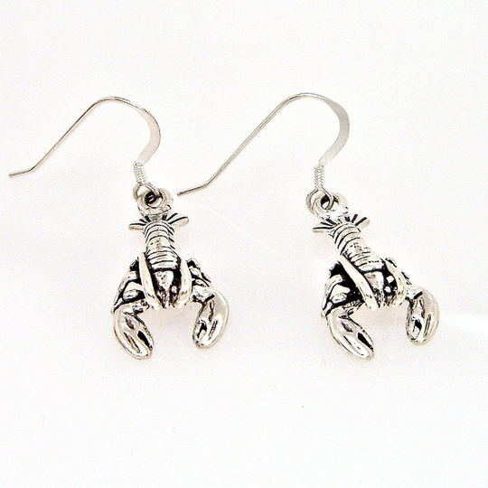 Lobster Sterling Silver Earrings Sea Life Seafood Dangle Ear Wires 1833 Ew