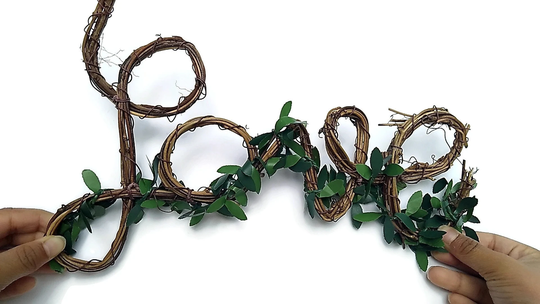Enchanted Forest Wedding Rustic Love Sign in Grapevine 11.5 X 5.5 Inches