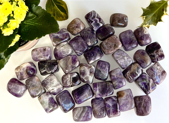 Wholesale Lot 2 lbs Natural Chevron Amethyst Tumble Crystal Healing Energy Nice Quality