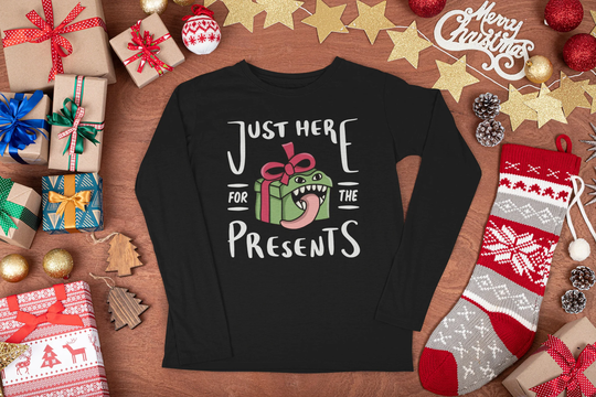 D&d Christmas Shirt With Mimic Just Here For The Presents
