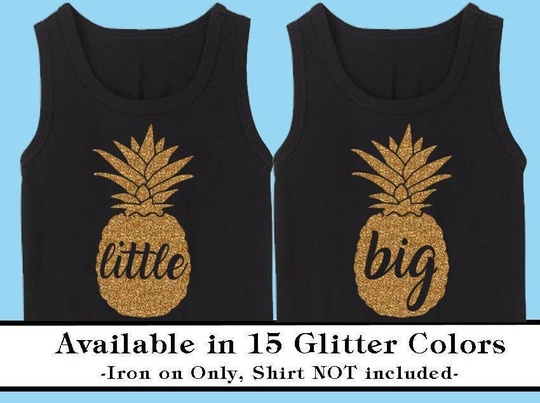 Pineapple Little Big Gbig Ggbig Sorority Sisters Glitter Vinyl Iron On Transfer Decal Htv Sorority Reveal