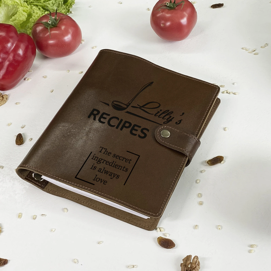 Personalized Recipes Book A6/A5/A4 Mothers Day Gift For Her Family Leather Custom Chef Cookbook Wife Birthday Mom