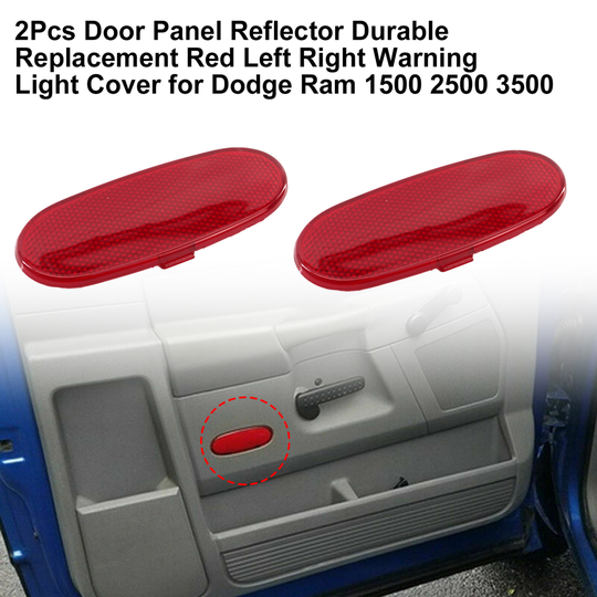 2Pcs Door Panel Reflector Durable Replacement Red Left Right Warning Light Cover 5179299AA for Dodge Ram 1500 2500 3500