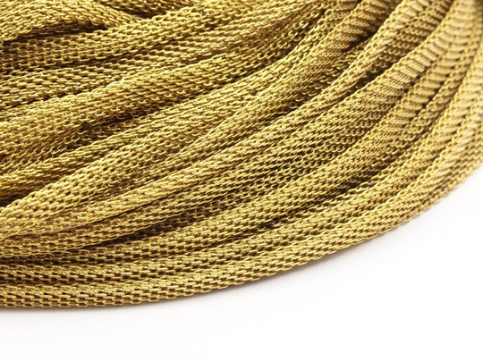 Brass Knitted Chain, 2 M | 4x1.9mm Raw Mesh Chain | Z073