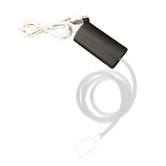 1 Set Aquarium Air Pump with Air Stone Silent USB Power Mini Fish Tank Oxygen Pump for Outdoor Fishing - black