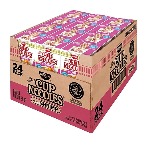 NISSIN Cup Noodles with Shrimp, 2.25 oz., 24/Box (220-01133)