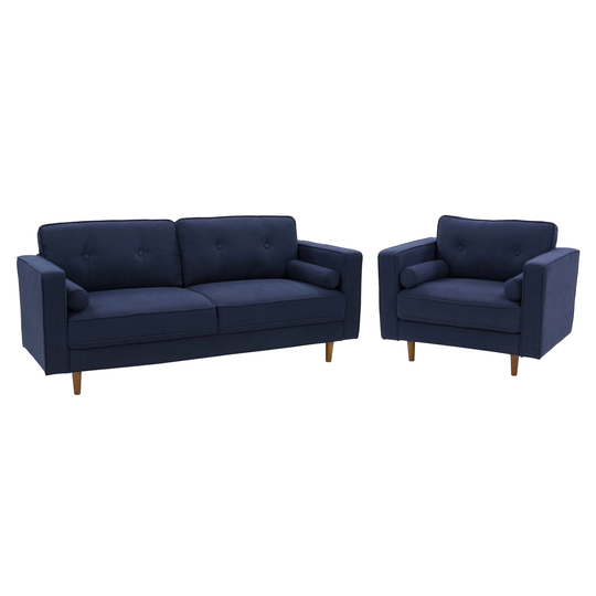 CorLiving Mulberry Modern 2-Piece Polyester/Polyester Blend Navy Blue Living Room Set | LGA-402-Z2