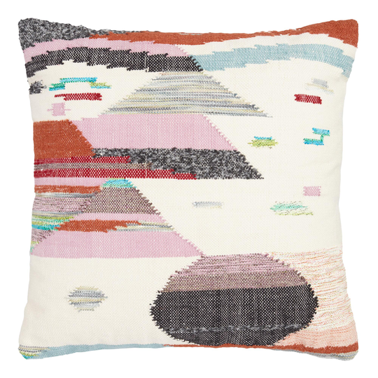 Multicolored Desert Landscape Indoor Outdoor Patio Throw Pillow: Pink - 20" Square by World Market