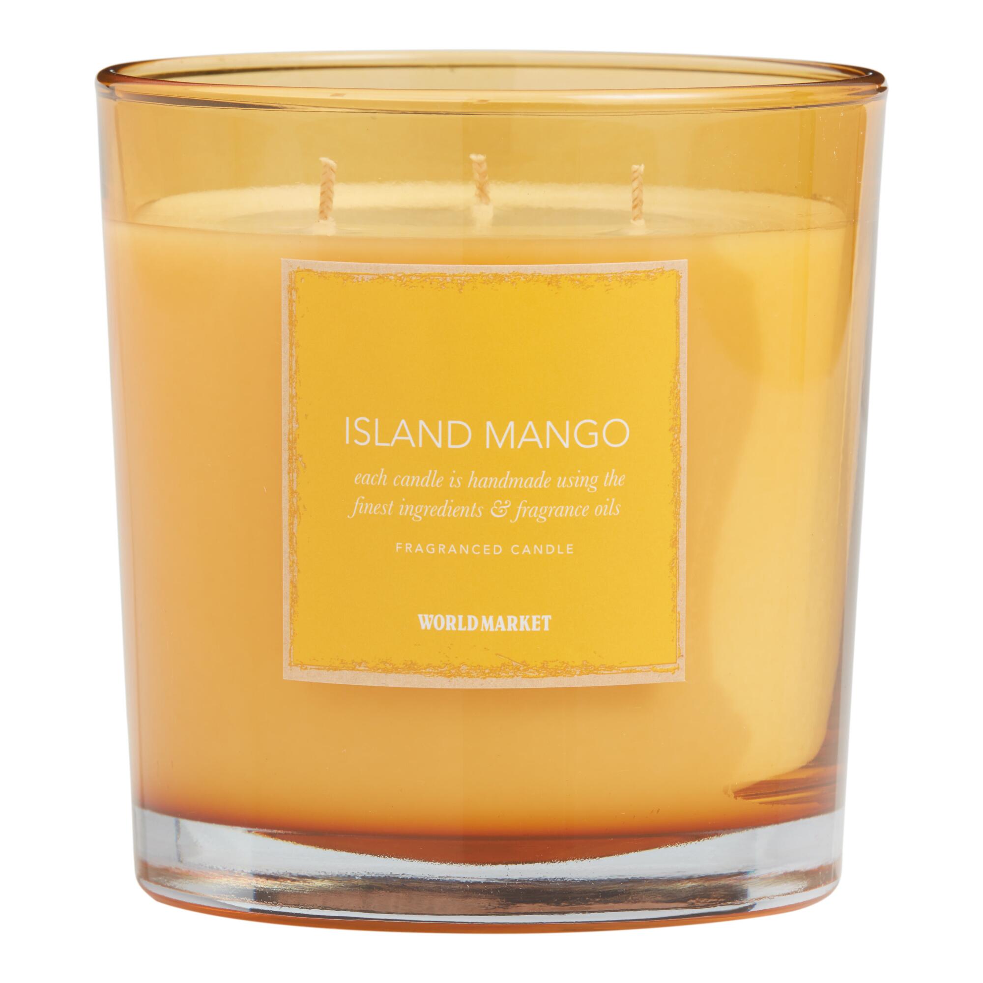 Island Mango Filled Jar Candle: Orange - Scented Wax by World Market
