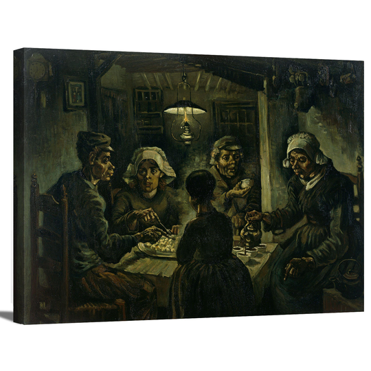 The Potato Eaters By Vincent Van Gogh Classic Fine Art Famous Painting People Portrait Wrapped Canvas Print Wall Office Decor Home