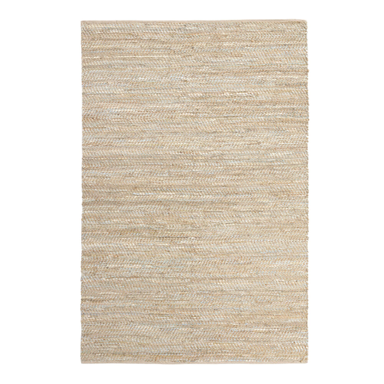 Metallic Gold and Ivory Leather and Jute Woven Area Rug - Runner/3' x 5'/6' x 9'/8' x 10' by World Market