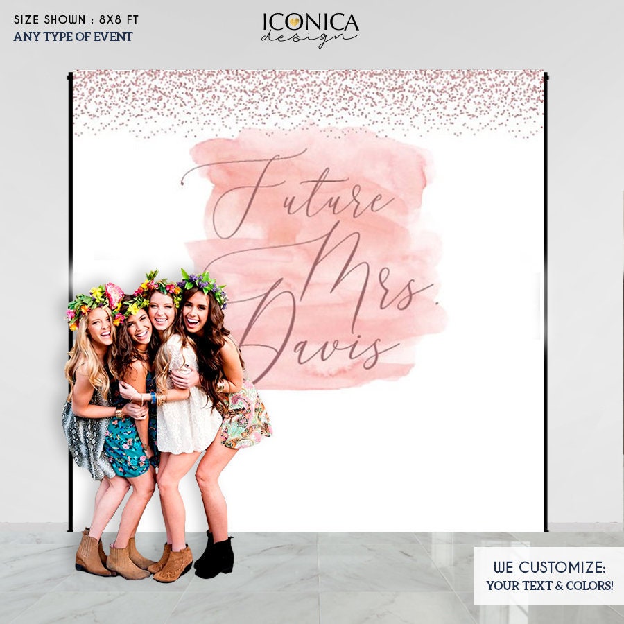Bridal Shower Backdrop, Bachelorette Party Decor, Last Fling Before The Ring, Rose Gold Photo Backdrop, Printed Or Printable File Bbr0026