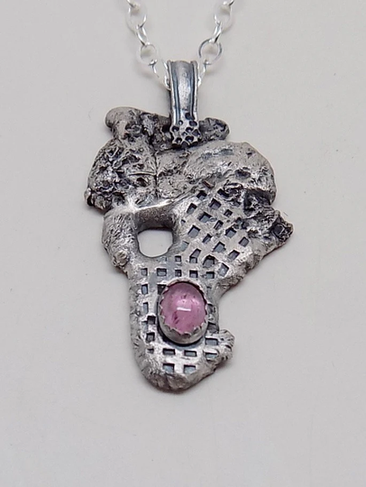 sterling Silver Pendant With Tourmaline Gemstone..tourmaline Pendant. Silver