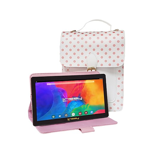 Linsay 7" Tablet with Stylus, Case, and Handbag, 2GB RAM, 32GB, Android, Sweet Pink (F7UHDSWEETPINK)