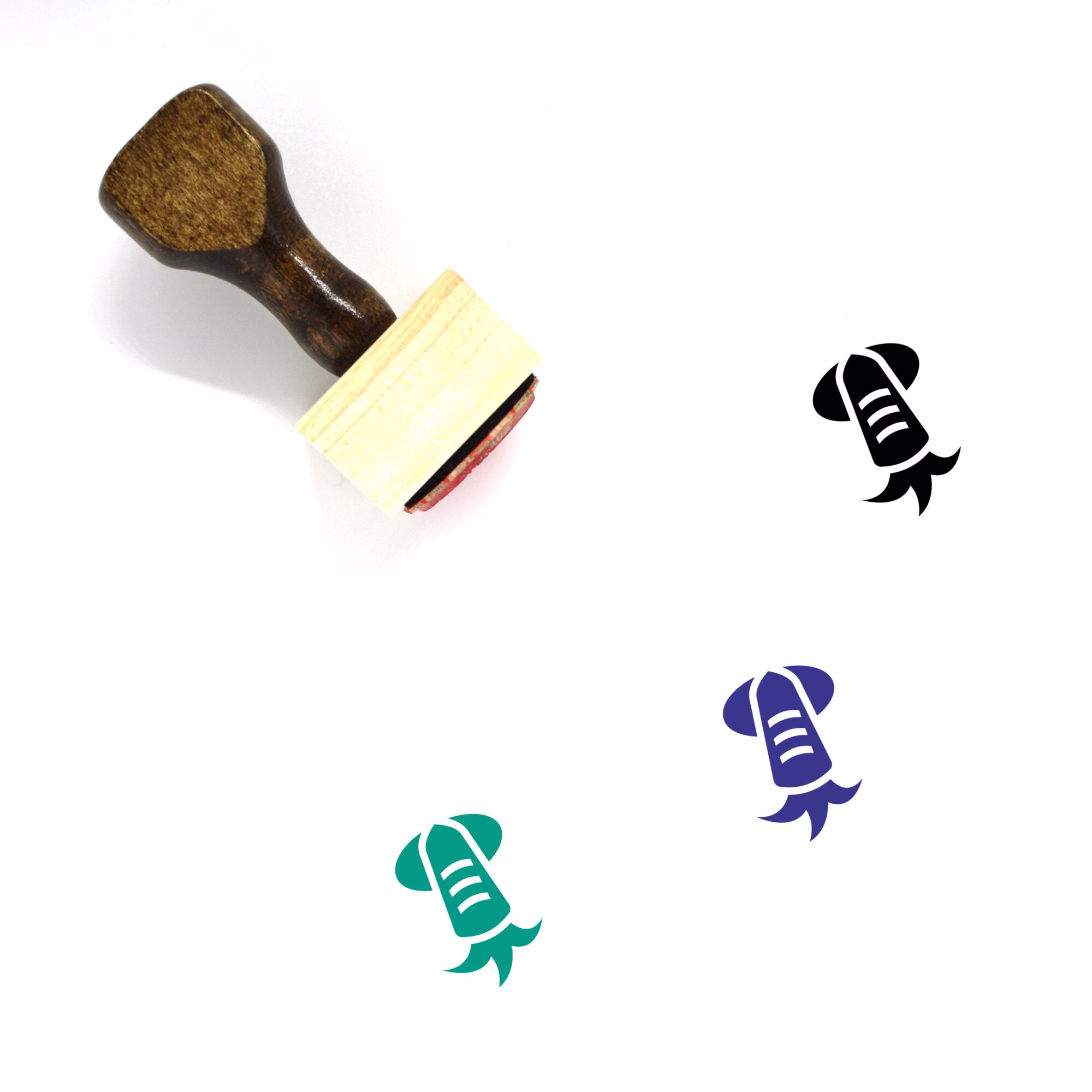 Squid Wooden Rubber Stamp No. 97