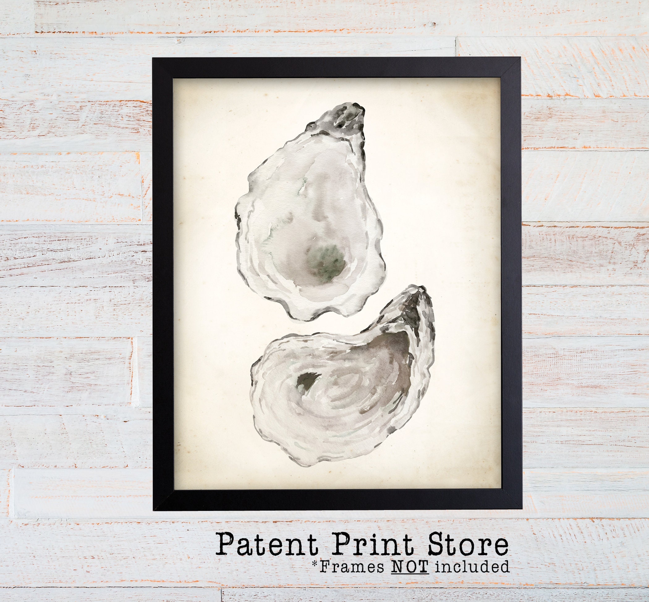 Watercolor Oyster Shell Prints. Coastal Decor. Art Seaside Wall Art. Beach House Seashell. Seafood Kitchen. Bath