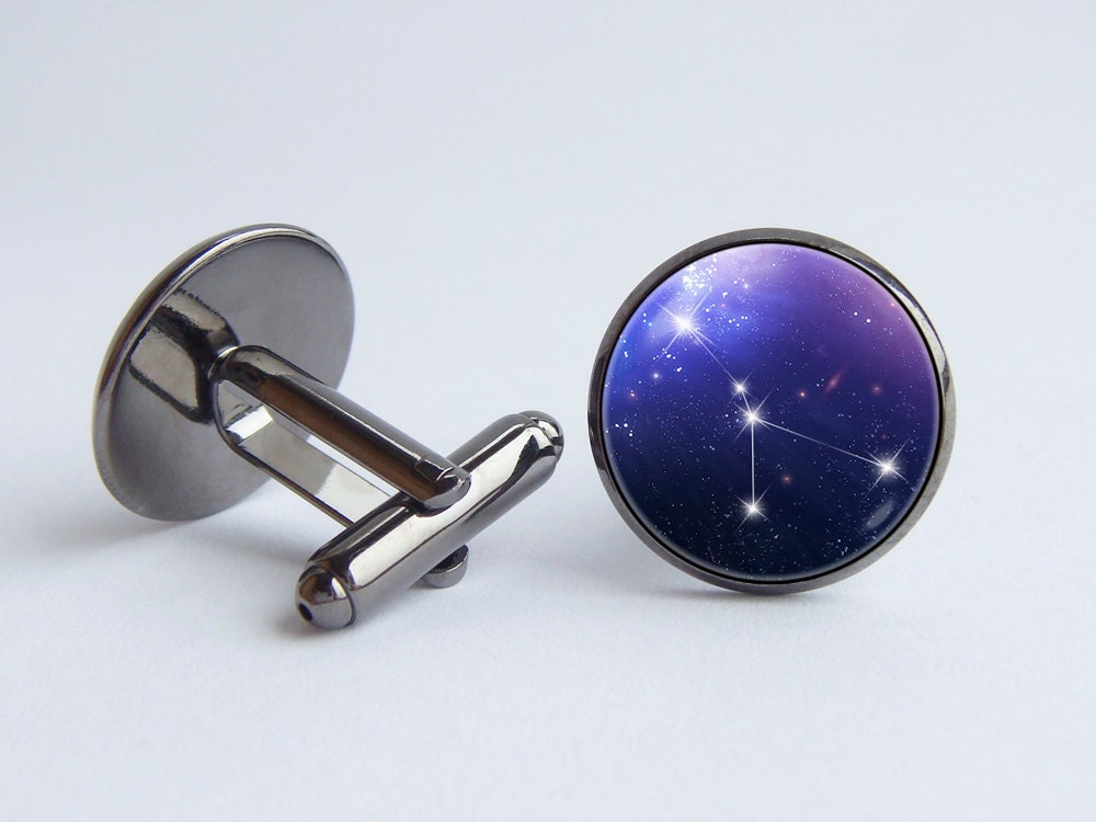 Cancer Cufflinks Custom Cuff Links Zodiac Sign Personalized Jewelry Constellation Birth Horoscope Gift
