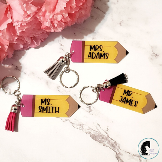Pencil Keychain/Personalized Gift For Teachers Teacher Appreciation Gifts Customized Acrylic Custom Name