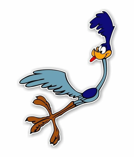 Cartoon Road Runner 5" Bumper Sticker Toolbox Laptop