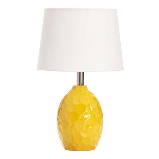 Ceramic Geometric Dix Table Lamp: Yellow -