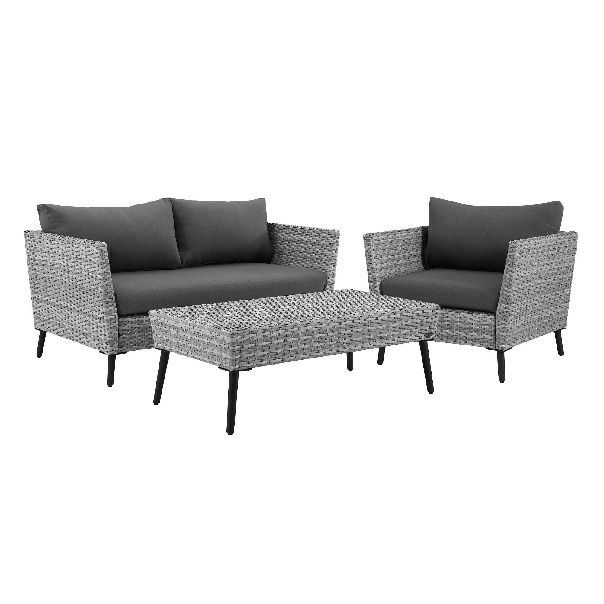 Gray All Weather Wicker Malique Outdoor Patio Seating Collection by World Market
