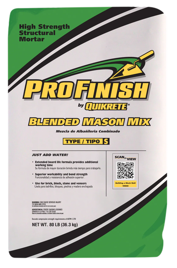 QUIKRETE ProFinish Blended 80-lb Gray Type S Mortar Mix | 113658