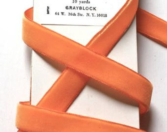Apricot Velvet 5/8" X 2 Y Rayon Blend Grayblock Ribbon - Beautiful Color & Quality