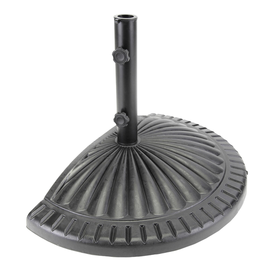 Half Round Patio Umbrella Stand: Black - Metal by World Market
