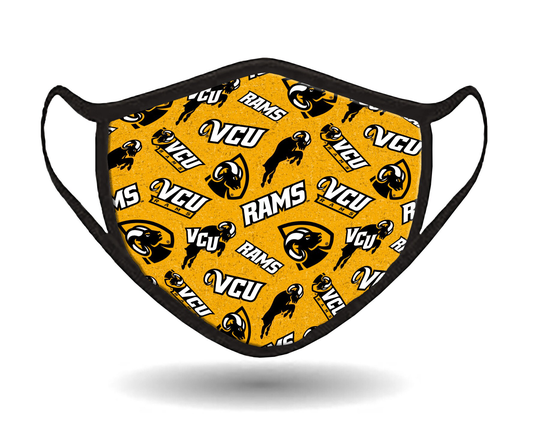 Virginia Commonwealth University Reusable Cotton Face Mask-Vcu Rams Dual Layer Adjustable Mask