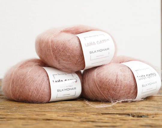 Luxury Lana Gatto Mohair Silk Yarn in Meat Color - 212M/25G. Lace Mohair Silk Blend Fine Knitting Shawls 14393