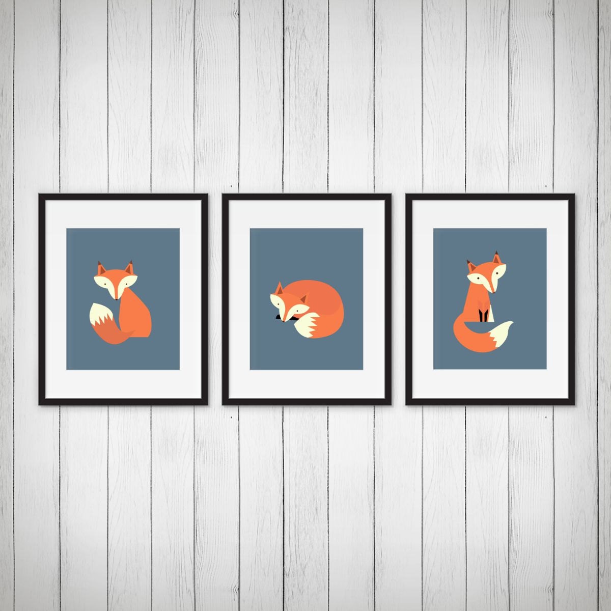 Fox Nursery Prints - Decor Art Forest Animal Woodland Set Of 3 Choose Colors, Size