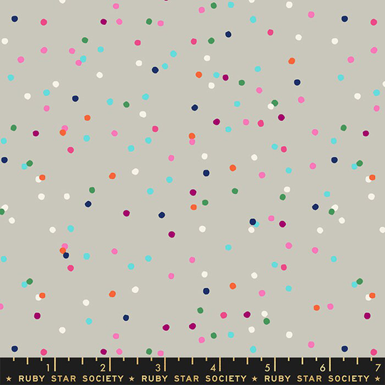 Birthday - Funfetti Blend Confetti Polka Dot Wool Gray Sarah Watts Ruby Star Society Cotton Yardage Quilting Fabric Moda Fabrics