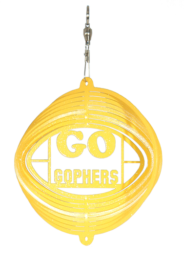 Minnesota Mn Golden Gophers Mini Swirly Metal Wind Spinner