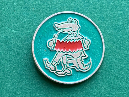 Crocodile Gena Pin. Vintage Collectible Pin Badge, Made in Ussr, 1980S A4