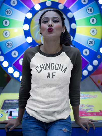 Chingona Af T Shirt 3/4 Tri Blend Raglan Shirt